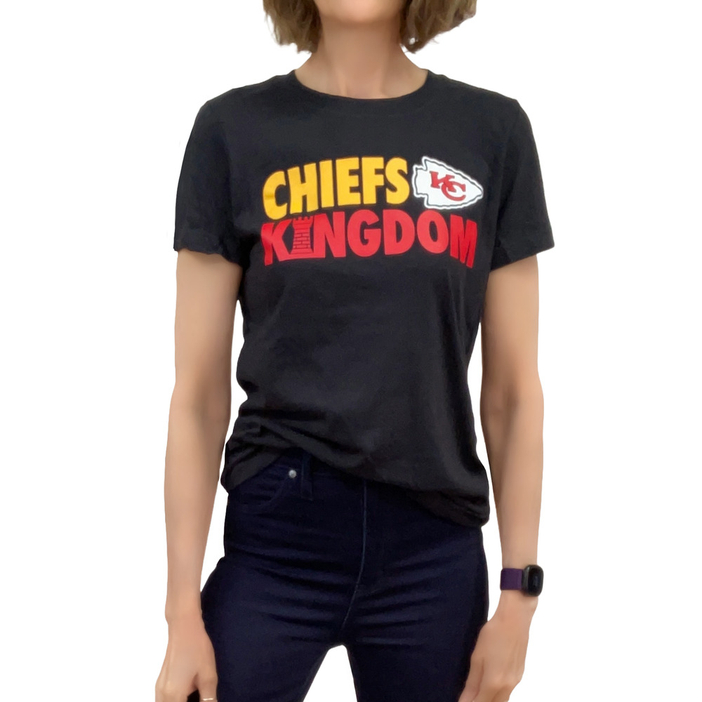 Nike KC Chiefs Kingdom T-Shirt Sz Small Women's Short Sleeve Black Graphic Tee